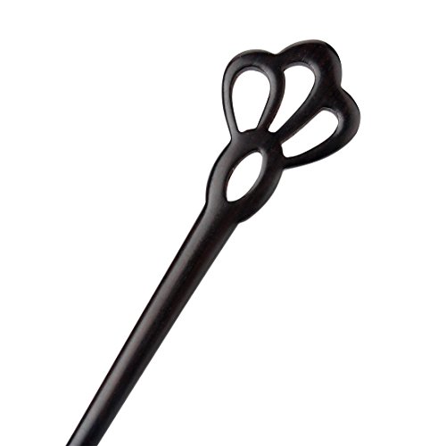 FINGER LOVE Handmade Carved Ebony (Black Sandalwood) Hair Stick: Crown