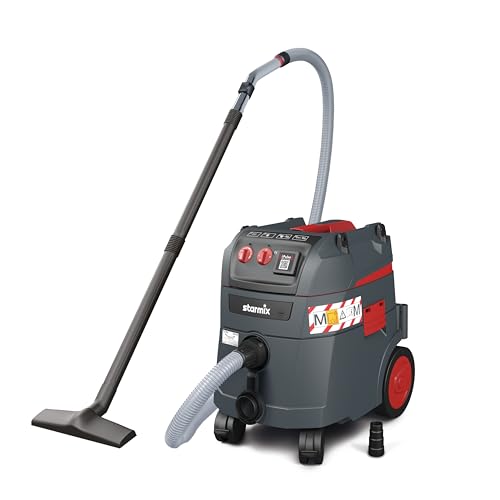starmix iPulse M-1635 Safe Industriestaubsauger – BG-BAU förderfähiger Nass-/Trockensauger – Staubklasse M, 35 Liter Behälter, 280 mbar, 75 l/s – 5m Saugschlauch und automatischer Filterabreinigung