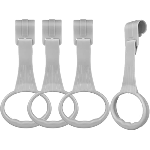 Awleynz 4Pcs Baby Playpen Pull up Rings Pull up Rings for Play Pen Playpen Accessories for Help Stand Up Walking Training Tool Newborn (Grey)