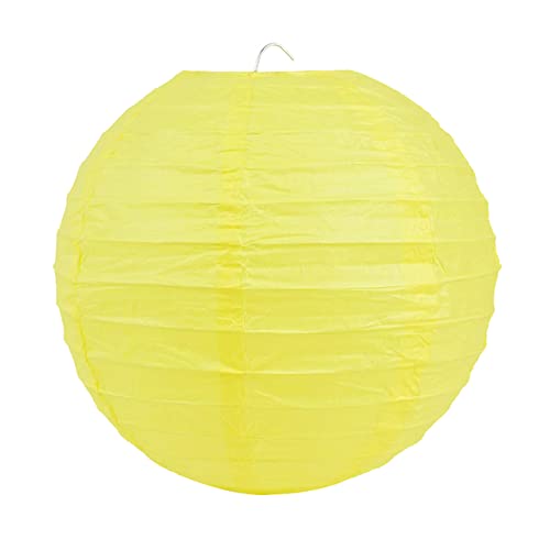 5pcs Round Paper Lantern 4/6/8/10/12inch Multicolor Chinese Lanterns Paper Balls Decor Wedding Birthday Party Hanging Decoration-PL10 Yellow,15cm 6inch