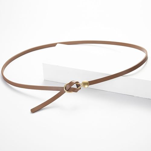 Women Dress Belt Strap Buckle Faux Leather Solid Color Thin for Versatile2