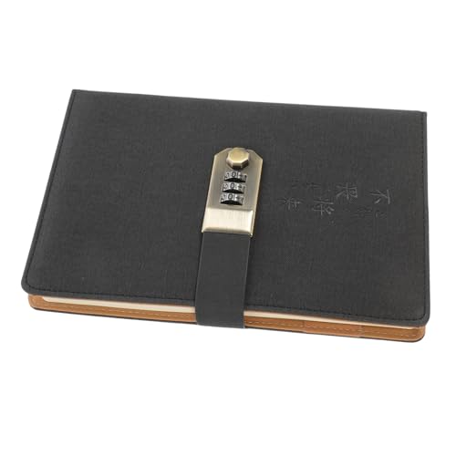 Veemoon Conjunto de libro de contraseñas bloqueable Diario cuaderno travelers notebook computadora portátil libro de notas de viaje Bloc de notas para estudiantes con candado. Papel Black