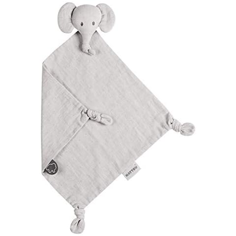 Nattou Tembo - Cotton Elephant Doudou 30cm Swaddle Grey Cover