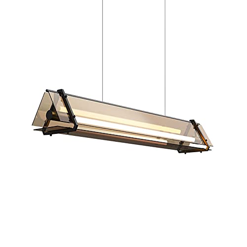 Abat-jour ambre suspendu LED long vintage pour cuisine lumineuse et salle à manger