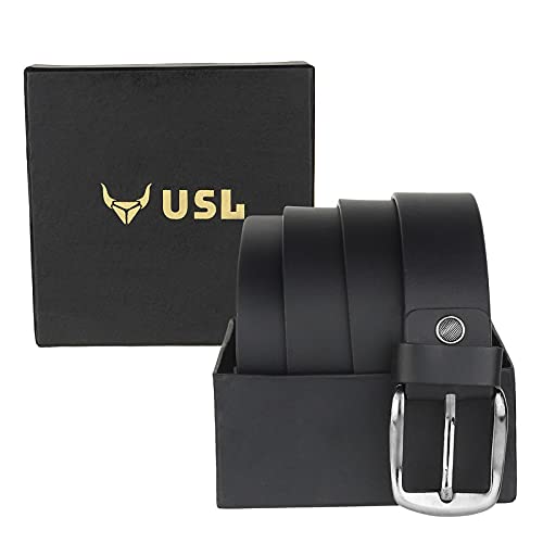 Image of USL Casual /Formal Genuine Leather Belt With Adjustable Buckle For Men