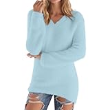 *** Tendance : Inspiré des pulls classiques, ce pull col V pour femme est la pièce idéale pour rester au chaud et élégante par temps froid. Son col V, sa coupe unie et ajustée, ainsi que ses poignets et ourlets côtelés ajoutent une touche de confort et de style.