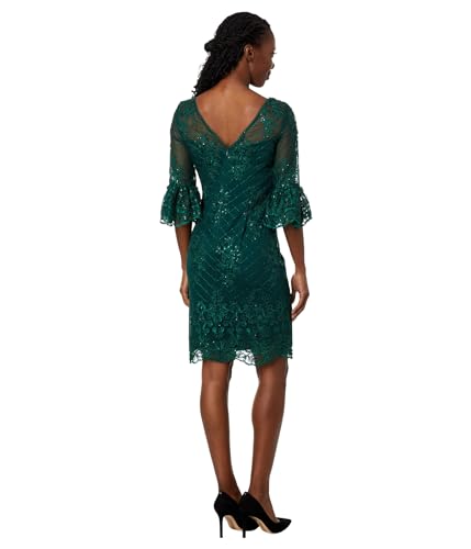 Adrianna Papell Embroideered Bell Sleeve Sheath Dress2