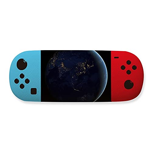 Étui de rangement pour lunettes bleu au motif univers et planètes rigide