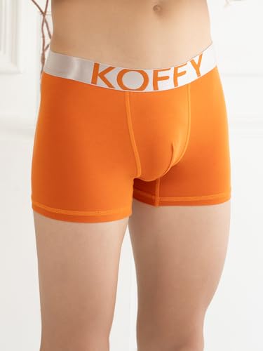 Image of KOFFY Men's Malleable Cotton Lycra Long Trunk with Minus Cutting Pouch and Moisture Wicking Properties