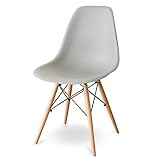 アイリスプラザ ダイニングチェア シェルチェア おしゃれ 北欧 韓国 勉強 椅子 木脚 PP-623 ライトグレー 幅46.5×奥行54×高さ82