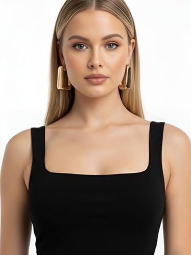 Image of Women's Sleeveless Midi Dress, Square Neck, Ruched Side, Bodycon Style with Slit