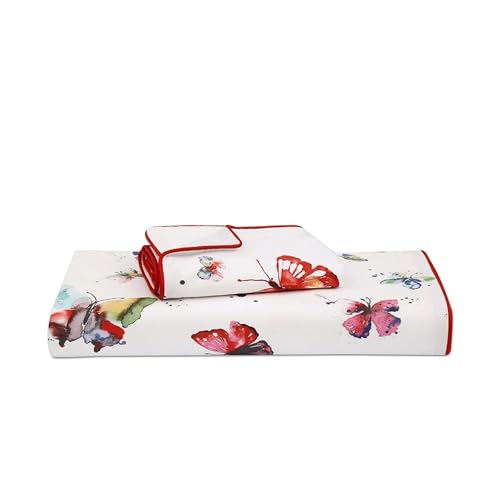 KENSINGTONS Luxury 100% Cotton Percale Duvet Cover Set, Single, Zip Closure, OCS Certified Organic, 135x200cm Duvet, 80x80cm Pillowcase