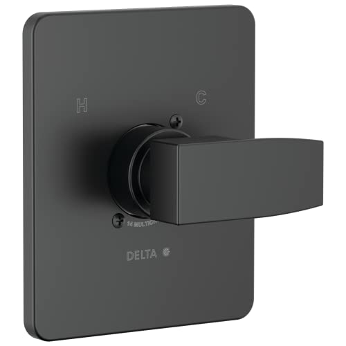 Delta Faucet Modern Matte Black Shower Valve Trim Kit for Black Shower Faucets, Delta Shower Handle Replacement, Shower Faucet Handle, Matte Black T14067-BL-PP (Valve Not Included) by DELTA - Used condition - CA$137.91