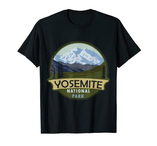Cool Vintage Retro Yosemite National Park Mountain Senderismo Camiseta