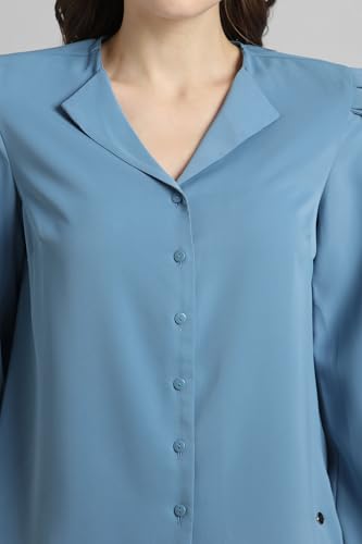 Image of Van Heusen Women Polyester Regular Fit Solid Full Sleeve Casual Shirt