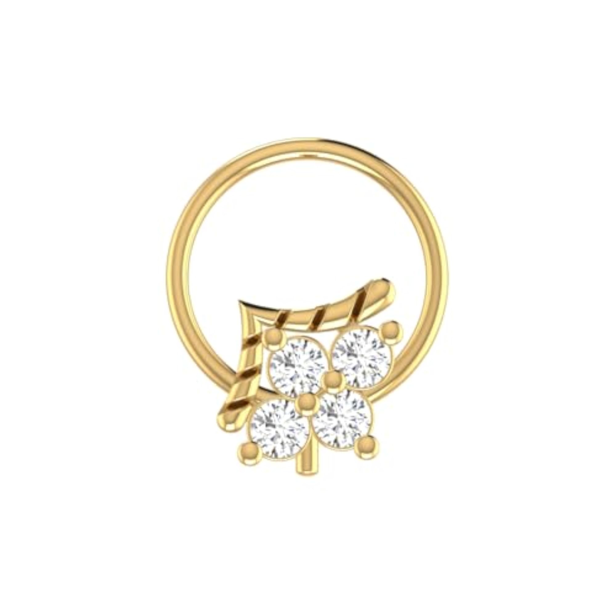 14Kt Yellow Gold Stud Nosering, Elegant Gift