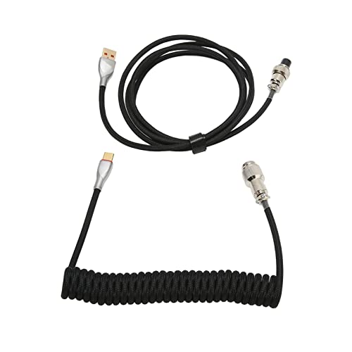YUEHISY Câble de Clavier Mécanique Double Gaine Enroulé Détachable (BLACK) – vue 2