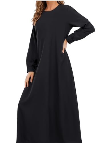 WSPLYSPJY Solid Color Zipper Abaya Muslim Dresses for Women Girls Pockets Islamic Prayer Clothes2
