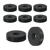 uxcell 10Pcs Thick Rubber Spacer, 1-1/2 Inch OD x 1/2 Inch ID x 3/8 Inch Thickness Round Rubber Bushings Anti Vibration Flat Spacer Washers for Home Industrial Machinery