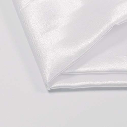 Image of Charmeuse Satin White Fabric, 60 inch Wide, Silky, for Wedding,Bridal,Decoration, Fashion,Apparel Crafts by 3 Yards