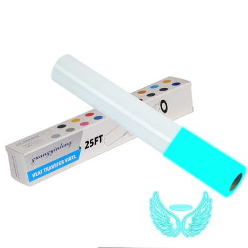 Image of guangyintong Glow in The Dark Heat Transfer Vinyl Blue 12 inch x 25ft