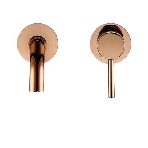 Grifo de pared negro mate de 150mm para lavabos modernos: agua fría y caliente en latón