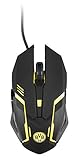 Offiziell BVB 09 Lizenziert snakebyte BVB Gaming Maus (PC) - Offiziell lizenzierte Borussia Dortmund LED Gaming Mouse für PC, Mac / hohe Präzision, Geschwindigkeit / optischer Sensor bis zu 2400DPI / reibungsarme Gleitfläche