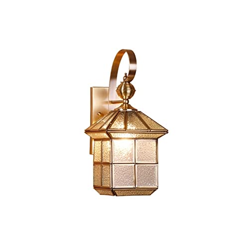 Wall Lights Sconces ﻿ Contemporary Scrub Glass Wall Light Brass Metal Decoration Wall Lantern Sconce Light Luxury Traditional Living Room Wall Lamp Outdoor Hallway Sconce Lights Lamp Fixture Indoor an