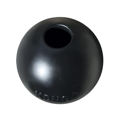 KONG – Extreme Ball – Hundespielzeug aus Robustem Kautschuk für Besonders Kräftiges Kauen, Schwarz – Für Mittelgroße/Große Hunde