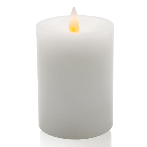 Image of Flameless LED Candles, Realistic Flickering Flame, Set of Multiple (White, 4 Inch)