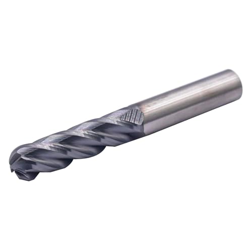 Image of BestParts 1 /2 inch 4 Flute Ball Nose Solid Carbide Long End Mill - AlTiN Coated | 30 Degree Helix, 1 /2 inch Cutting Diameter, 1 /2 inch Shank Diameter, 2 inch Length of Cut, 4 inch Overall Length