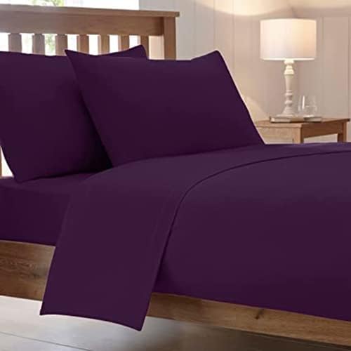 High Street Fashion ® Extra DEEP 16" INCH/ 40 cm Luxury Combed Poly Cotton Bed Fitted Sheets Non Iron Percale Plain Sheet Bedding Size Single, Double, King OR Pillowcases (Double)