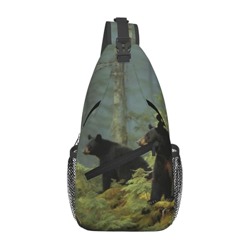 Morrales tipo sling negros para hombro y trekking miniatura 1