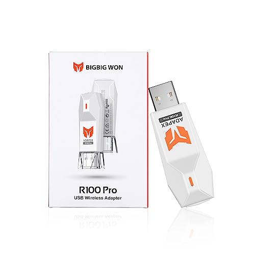 BIGBIG WON R100 Pro Controller Adapter, Wireless Adapter for Xbox One X|S/Xbox Series X|S/Xbox Elite Series 2/PS4/PS5/Switch Playing on Win10&11/Switch/PS4, Turbo Wireless Controller Adapters