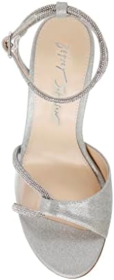 Betsey Johnson Women's Vera Heeled Sandal, Silver, 9 | Image 4