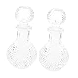  Cabilock 2 Pièces Bouteille De Vin En Verre Carafe Bourbon Verre à Cocktail Bouteilles En Verre Pour Liqueur À Transparente Titulaire De Whisky Mini Ancien Un Verre Bouteille De Cocktail
