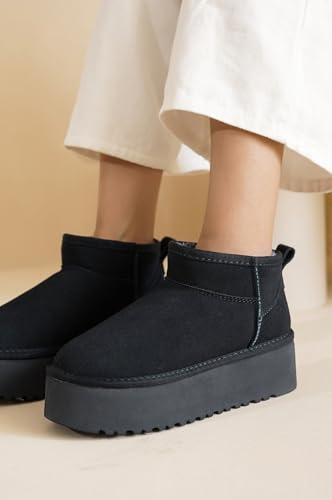 Image of Project Cloud 100% Genuine Leather Platform Ankle Boots for Women