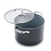 Produktbild GreenPan Valencia Pro Harteloxierte Gesunde Keramik Antihaft 24 cm / 7,6 Liter Suppentopf mit Deckel, PFAS-frei, Induktion, spülmaschinenfest, backofenfest, grau