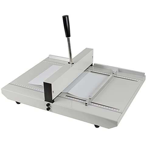 genmine 13.7\" 350mm Manual Creasing Machine Paper Scoring Machine Scorer Perforator Paper Creaser Creasing Desktop A4 Paper Card Machine High Gloss Covers for Paper Card Book Scoring ( US Stock)