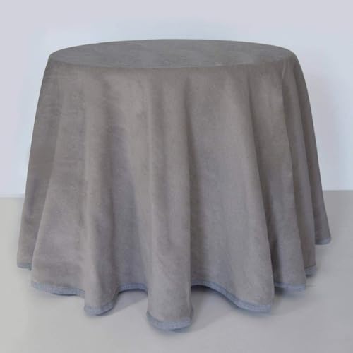 Ropa o Falda Camilla, Enaguilla de Invierno Redonda, Medida 80 cm, Color Gris. Mantiene el Calor. Falda para Mesa Camilla de Invierno de Tejido calentito y Tacto Suave.