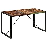 homiuse Mesa de Comedor de Madera Maciza reciclada Mesas Altas De Cocina Mesas De Salon Mesas Comedor Salon Mesa Camilla Actual Mesa Comedor Mesa Salon Comedor Muebles Comedor 140x70x75 cm
