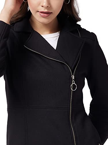Image of Miss Chase Women's Polyester Knee Length V-Neck Full Sleeve Solid Jacket
