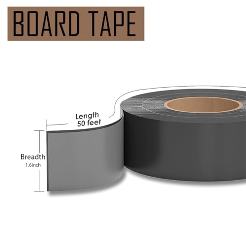 Image of Deck Joist Tape Waterproof Seal Antiseptic Butyl Flashing Tape 1.6 inch X 50' Weather Resistant Joist Tape for Decking Beams Wood Roof (Pack of 3)