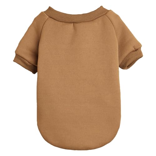 Image of Soft Puppy Sweater for Small Dogs Winter Pullover, Coffee M | Elastic Cuffs Pet Clothes, Holiday Party Matching, Fall Winter Daily Outfit, Soft Breathable Machine Washable Sweatshirt