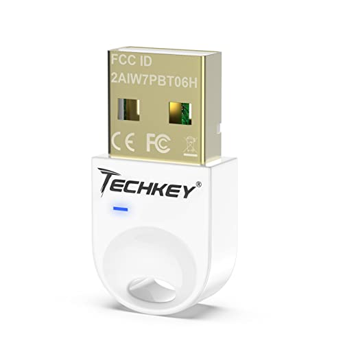 Image of USB Bluetooth Adapter 5.3 for Desktop PC, Plug & Play Mini Bluetooth EDR Dongle Receiver & Transmitter for Laptop Computer Bluetooth Windows 11 /10 /8.1-Pearl White