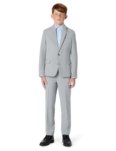 Image of Calvin Klein Boys Flat-Front Bi-Stretch Dress Pant, Straight Leg Fit, Belt Loops & Front Pockets