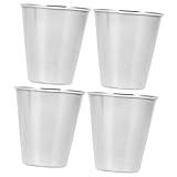 FUNNETOYU 4 piezas Vasos de Acero Inoxidable Reutilizables para Tazas Pequeñas para Cerveza Vino y Agua Resistentes y Apilables