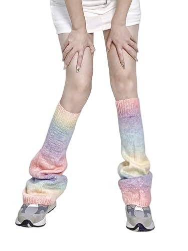 WODECASA Girls Kawaii Leg Warmers Knitted Flared Leg Sleeves Goth Crochet Baggy Cuff Ankle Heap Socks4