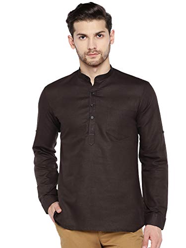 Image of Rajubhai Hargovindas Men's Linen Straight Short Kurta