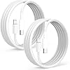 Paquete de 2 cables de carga rápida para iPhone 14/13/12 de 6 pies [certificado MFi de Apple], cable USB tipo C a Lightning de 6 pies para iPhone 14, 13, 12, Pro, XR, XS Plus